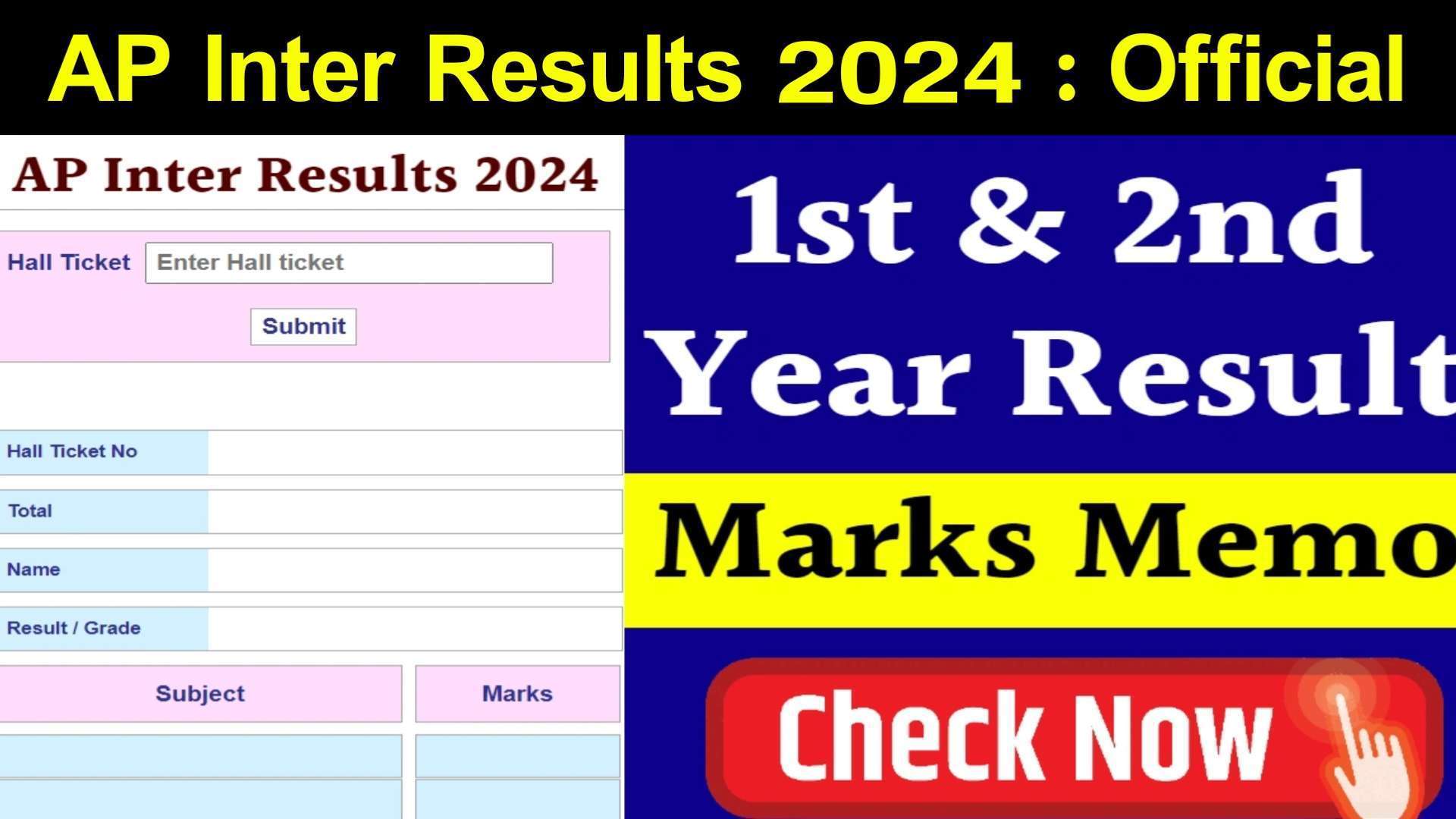 AP Inter Results 2024 Official Link | AP Inter 1st & 2nd Year Results 2024