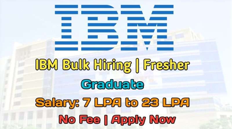 IBM Mass Recruitment Drive | 250+ Openings Across India | Apply Now